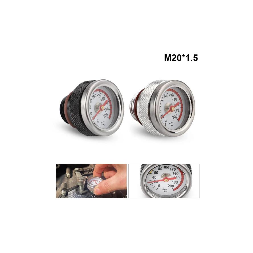 Motorcycle Oil Temp Gauge Compact Engine Temperature Gauge M20 1.5 Oil Thermometer Heat Resistant for Maintenance