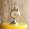 Metal Dial Hanging Table Clock with Curved Metal Stand