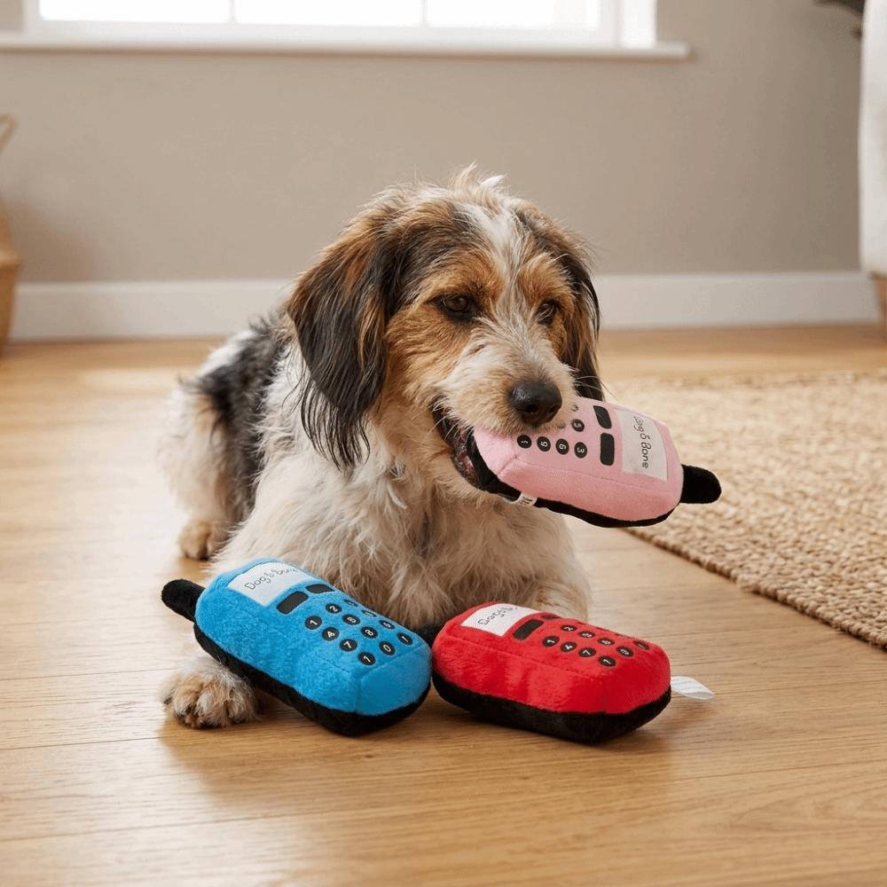 Phone Shape Plush Phone Toy Squeaky Built-in Dog Interactive Toy Home Entertainment