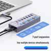 USB 3.0 7-портовый концентратор-разветвитель, док-станция 10 Гбит/с с независимыми переключателями