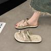 Flat-bottomed Fairy with Skirt Sandals New Chinese-style National Set of Toe Slippers Women's Summer Wear 2025 New Models