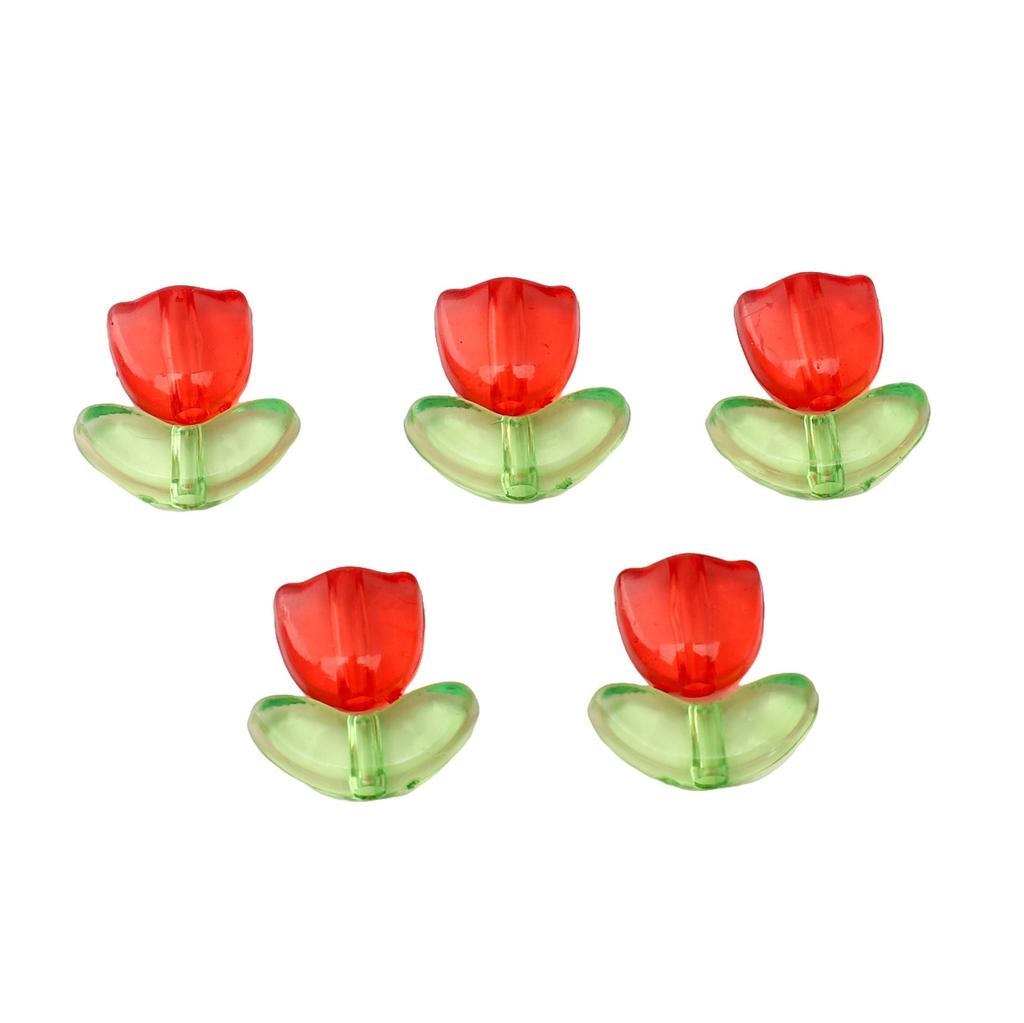 20 шт./пакет Акриловые бусины-тюльпаны для изготовления ожерелий, браслетов, серег, ювелирных изделий, аксессуары для рукоделия