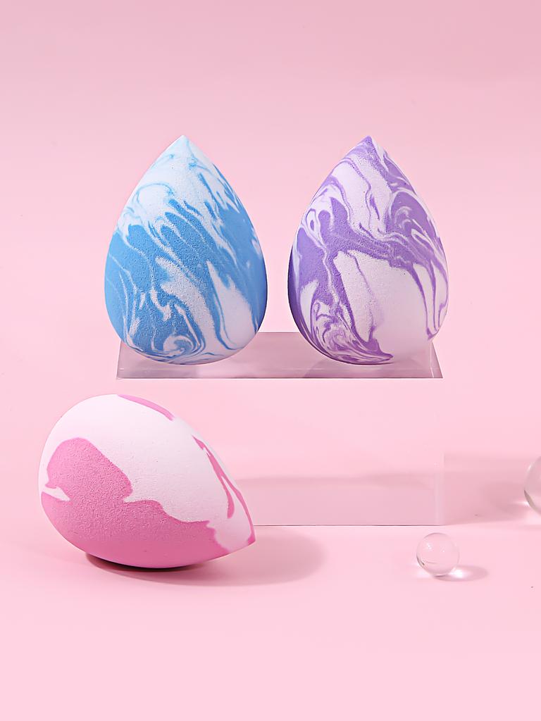 3PCS Two-color Makeup Egg Foundation Makeup Sponge Powder Puff Multi-function Dry and Wet Dual-use Super Soft Sponge Makeup Eggs