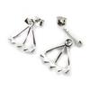 Les Trésors De Lily [M7340] - Silver Lobe Outline Earrings 'Triangles' Silver (rhodium-plated) - 15x13 Mm