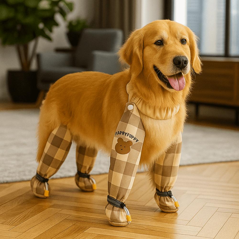 Full Leg Protection Reflective Stripe Pet Pants Adjustable Dog Jumpsuit Shoes for Dogs Puppy