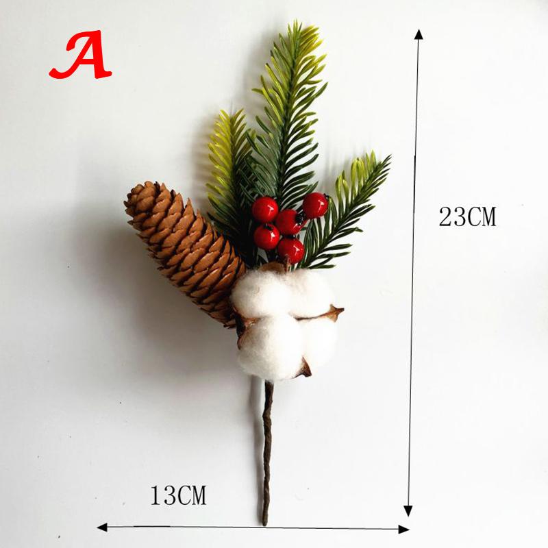 Искусственная Рождественская Елка Сосновые Ветви Рождественские Ягоды Для Рождества DIY Украшения для Венка Ноэль Настольные Украшения Детские Подарки