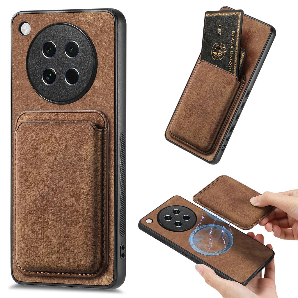 For Oppo Find X8s 5G Magnetic Case Leather Back Cover with Detachable Card Holder