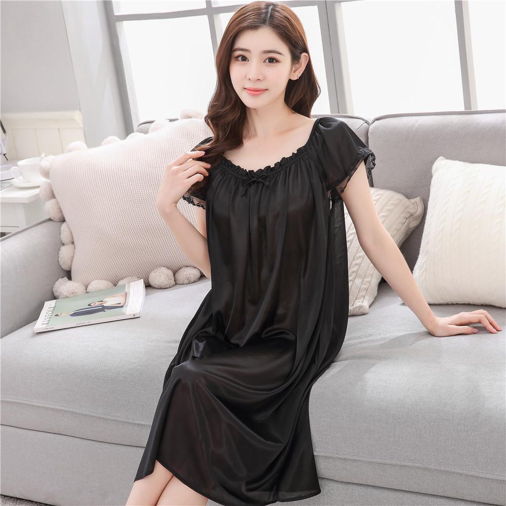 Ice Silk Plus Size Womens Sleep Dress With Breathable Fabric For Home Comfort