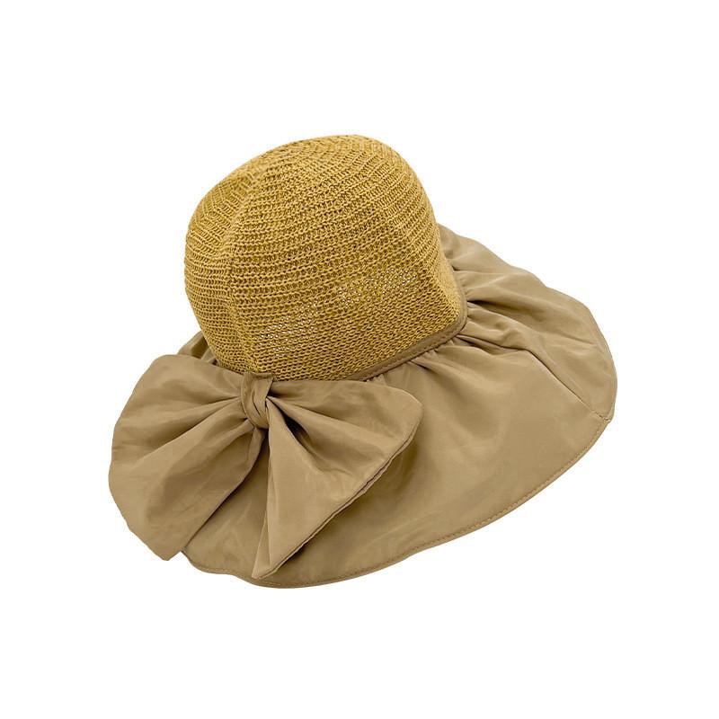 Элегантная шляпа от солнца с черным клеем и бантом для стильного летнего образа