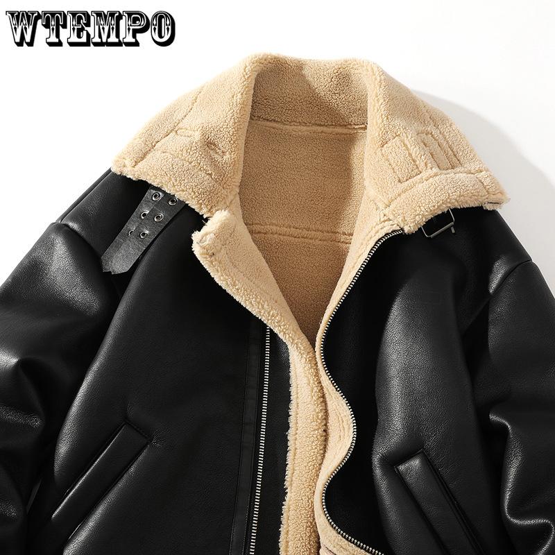 Мужская куртка-бомбер большого размера с лацканами, повседневная, меховая, утепленная, с подкладкой