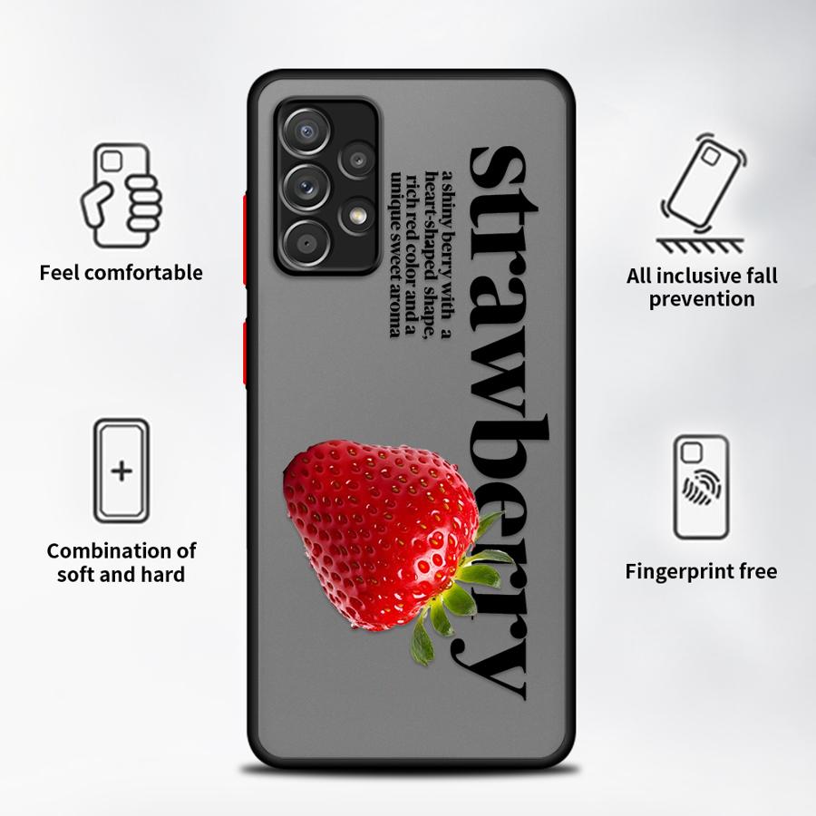 Чехол для телефона для Samsung Galaxy A52S A72 A73 A33 A17 A52 A56 A55 A34 A36 A35 A53 A54 A14 A23 A16 A15 Вишня Клубника