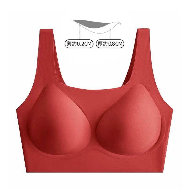 Invisible underwear women's seamless flesh color skin tone no size thin no steel ring wear t opaque back vest sports bra