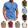 Men's Solid Color Round Neck Short Sleeved T-shirt Casual Top