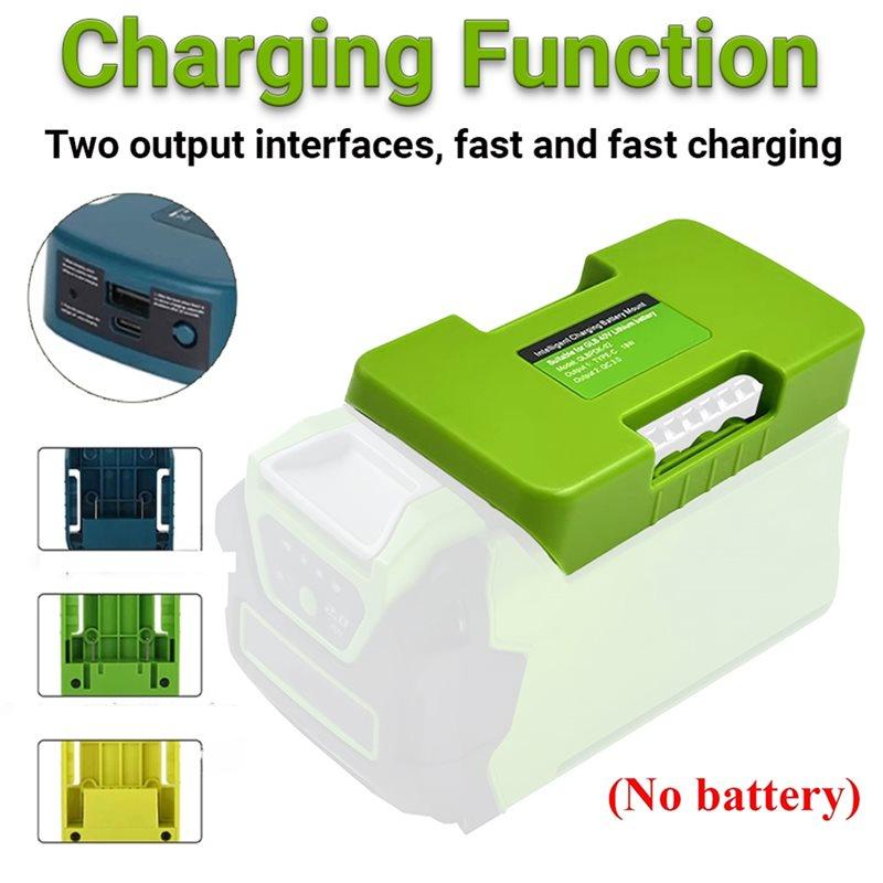 ABBP-USB Быстрый адаптер для /Ryobi/Greenworks 40V Li- Держатель для аккумуляторов USB Type-C