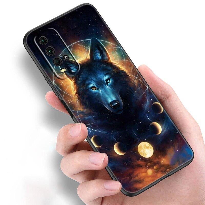 Силиконовый чехол для телефона с рисунком волка для Xiaomi Redmi Note 11 10 9 8 Pro 11T 10T 10S 9S 8T 9 9A 9C 9T, черный мягкий чехол