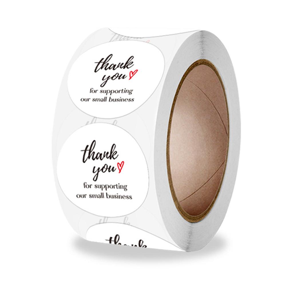50-500pcs Green Leaf Thank You Stickers Thank You For Supporting My Small Business Labels Seals Round Kraft Labels For Shop