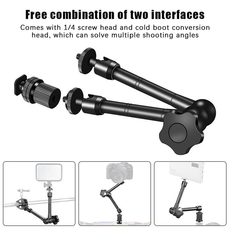 11 Inch Adjustable Friction Articulating Magic Arm + Clamp For Camera Lcd Monitor Led Flash Light Studio Camera Accessories