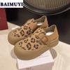 Леопардовые балетки на платформе женские кроссовки повседневная обувь новые женские лоферы 2024 тренд спортивная обувь мода на открытом воздухе прогулки Mujer Zapatos
