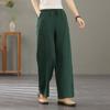 Женские брюки-шаровары, летние повседневные винтажные хлопковые льняные брюки с эластичной резинкой на талии, широкие брюки, модные свободные карманы, женские брюки