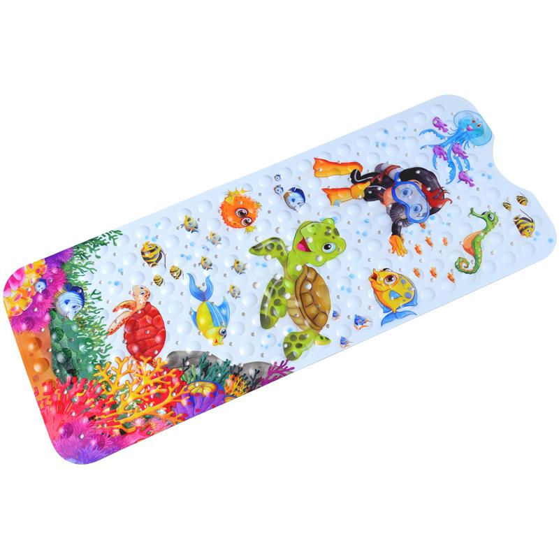 Большой милый мультяшный ПВХ коврик для ванной, противоскользящие коврики для душа и ванной с присоской, мягкий массажный коврик, детский ковер для ванной комнаты для пожилых людей