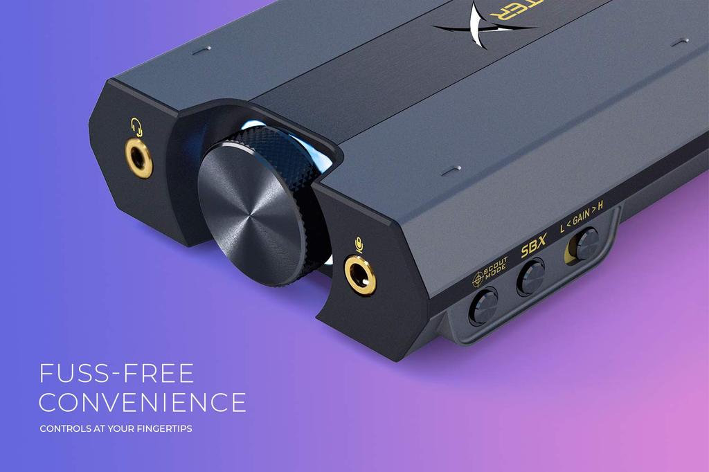 Creative Sound BlasterX G6 Portable High-Resolution Gaming USB DAC for PC, PS4, and Switch (SBX-G6, Black)