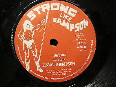 7inch Record LINVAL THOMPSON RANKING TREVOR I Love You Really Love You LT102 Strong Like Sam 1979 UK Reggae Ska Dub Used