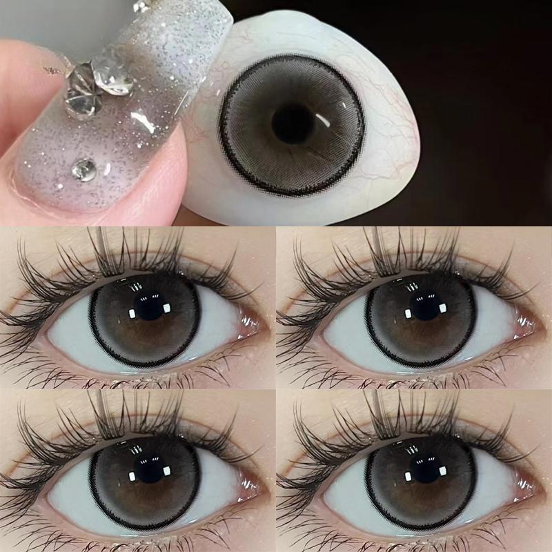 Контактные линзы MillCreek 2 шт., черные, большого диаметра, кукольные глаза 14,5 мм, с натуральной степенью годового использования, градуированные от 0 до -8,00