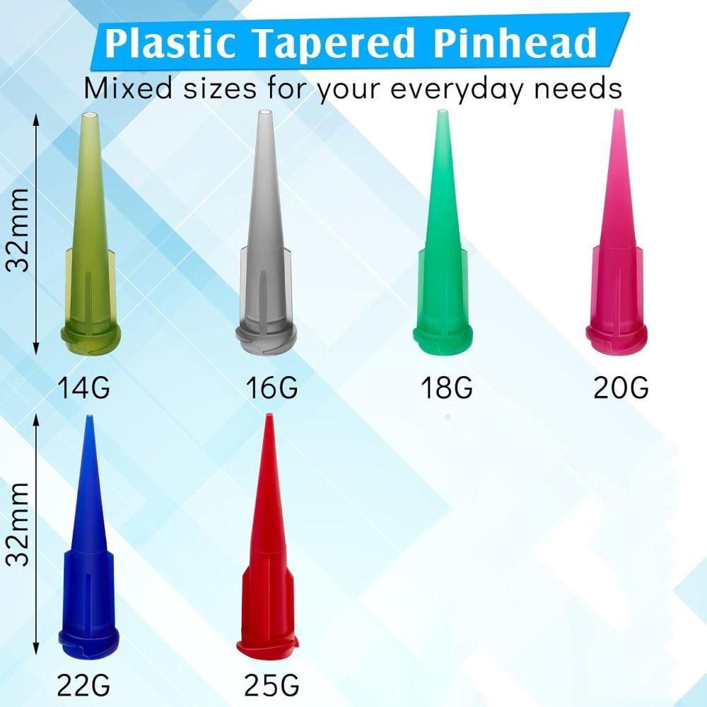 120 шт. пластиковые иглы для дозирования жидкости, 6 игл для дозирования разного размера