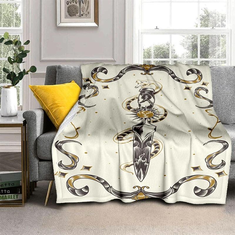 Druid Yggdrasil Tree Blanket Night Silhouette Gothic Logo Flannel Blanket