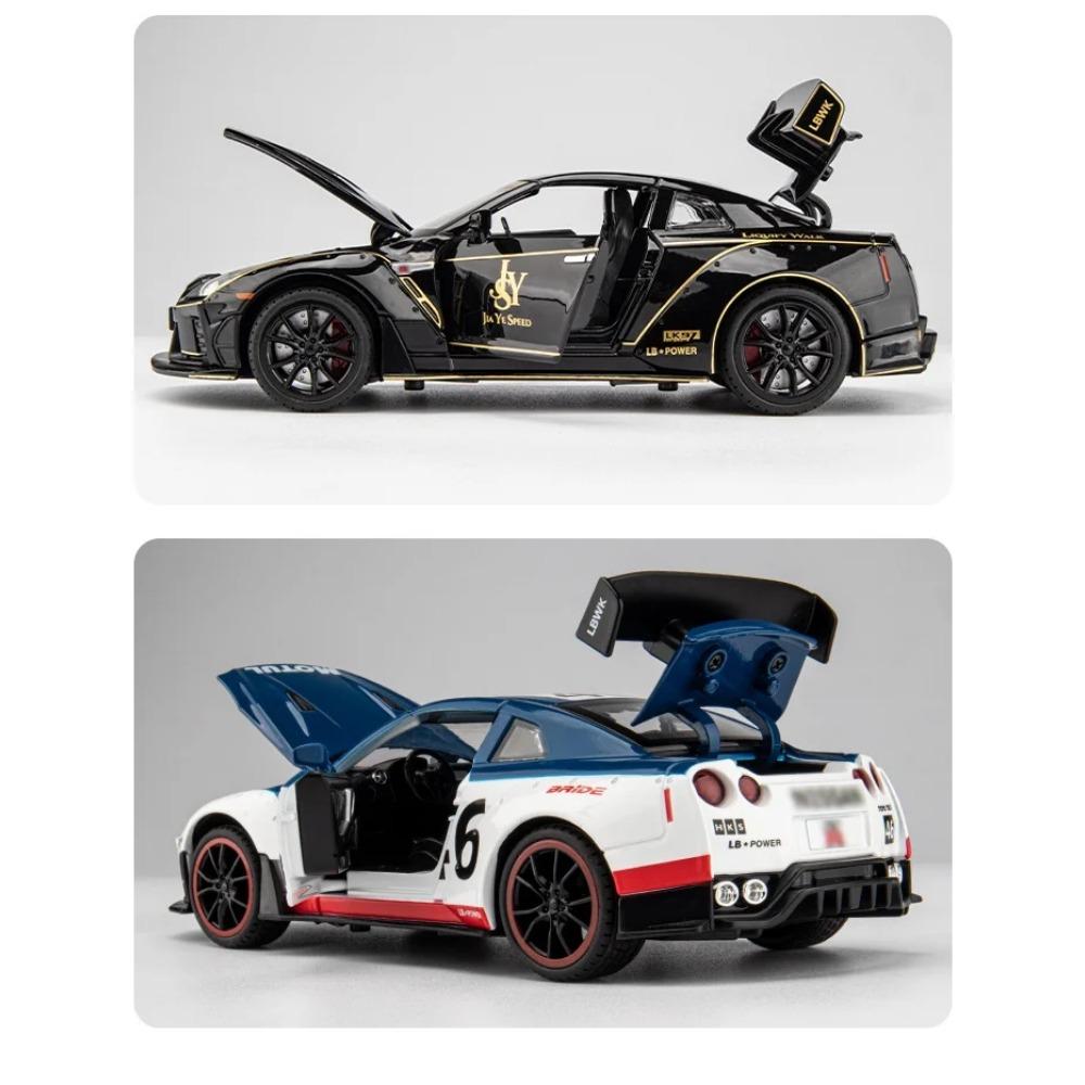 1/22 Scale Nissan GTR Alloy Car Model with Lights and Sounds, Ultimate Racing Replica for Kids' Room Display & Play, Collectible Toy Car