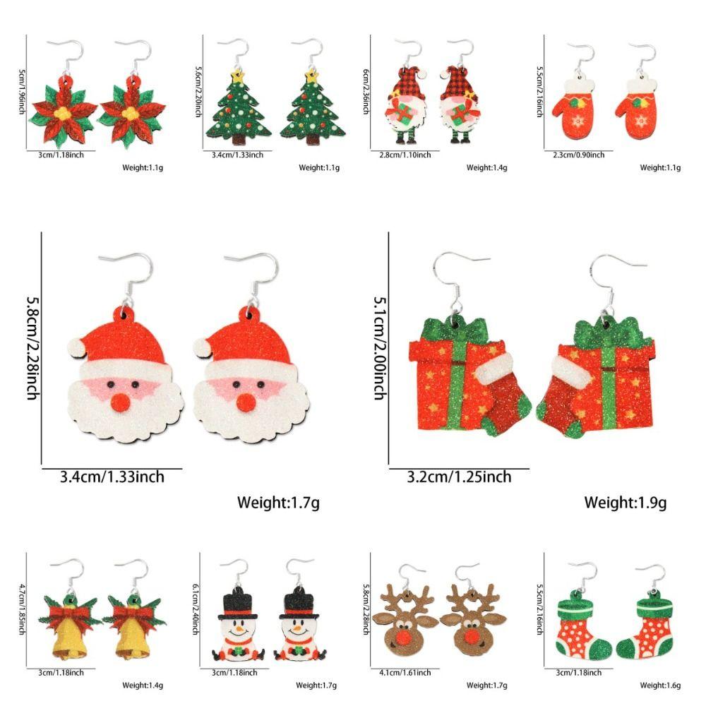 1Pair Handmade Sew Santa Claus Earrings Christmas Tree Xmas Eardrop Christmas Earring Party