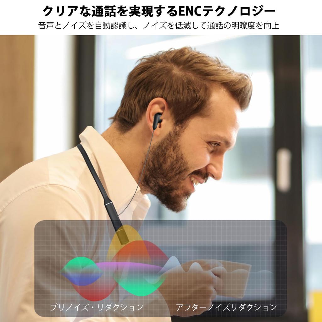 Wireless Earphones with Double USB C Charging Up To 35 Hours of Continuous Bluetooth Neckband Type IPX5 Noise Zoom Bluetooth5.4, Earphones, Port,