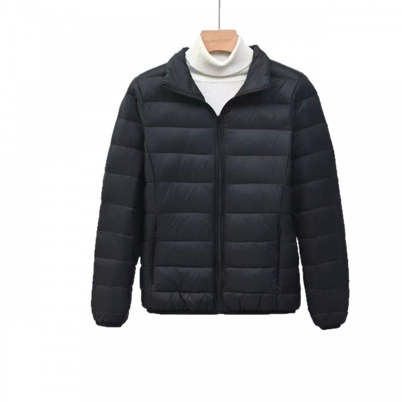 Womens Short Down Jacket Slim Fit Stand Collar Lightweight White Duck Coat Plus Size Fall Winter