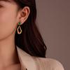 GEMCHIC Women's Stainless Steel Geometric Inlay Turquoise Natural Stone Stud Earrings