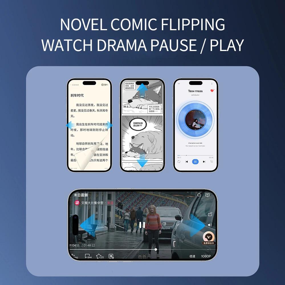 Беспроводной пульт дистанционного управления с кольцом прокрутки для пальца, перелистыватель страниц, контроллер для мобильного телефона, совместимый с Bluetooth, для дома, путешествий, автомобиля