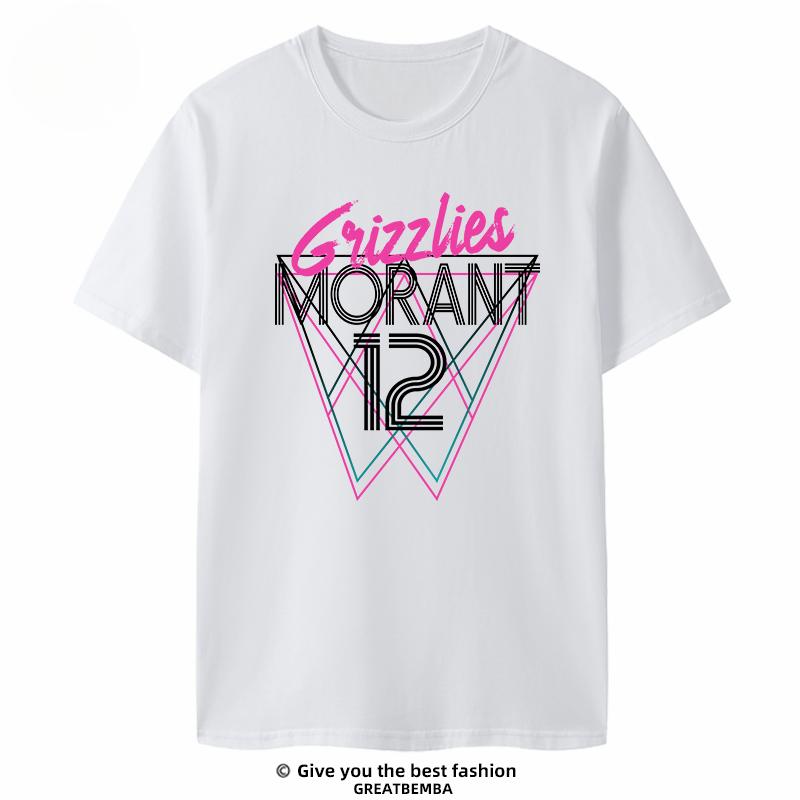 2025 Новая графическая футболка Memphis Grizzly Morant с принтом, мужская и женская футболка с коротким рукавом, высокое качество, уличная одежда Харадзюку