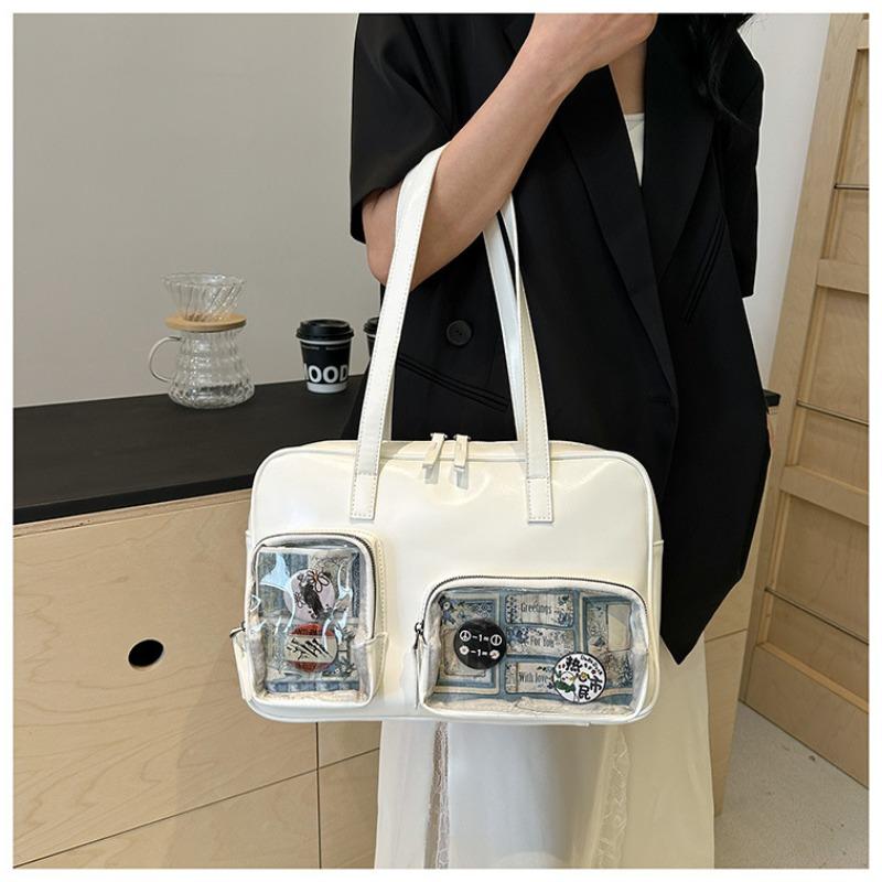 Прозрачная женская сумка из ПВХ, японский кампусный стиль, свежий и сладкий значок, новая модная сумка через плечо для известного в Интернете студента, сумочка