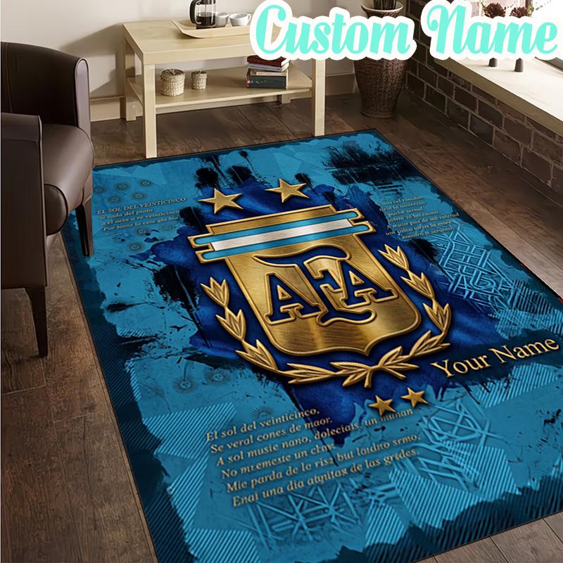 Custom Name Argentina football team Rug, Office Rug, Chair Rug, Carpet for Living Rooms, Doormat Game Rug Home Decor Christmas Gifts