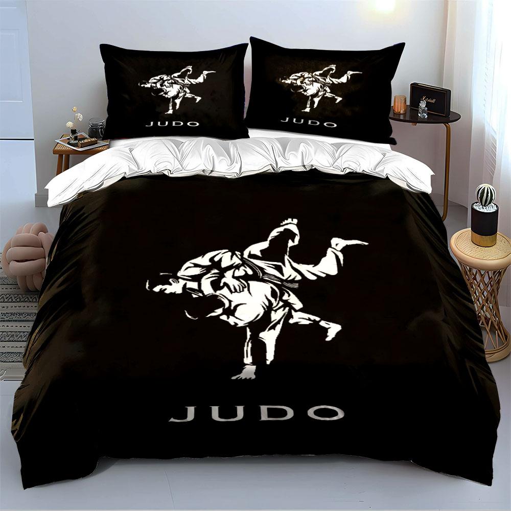 Judo Throw Martial Arts Design Bedding Duvet Cover Set (1*Duvet Cover 2*Pillowcases, without duvet insert)