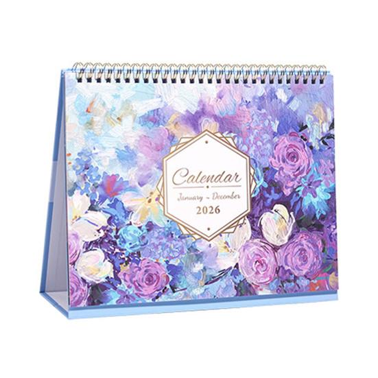 Yousheng 2026 Настольный календарь Перекидной настольный календарь со скреплением двойной проволокой Янв 2026 - Дек 2026 12-месячный планировщик для дома, офиса, школы