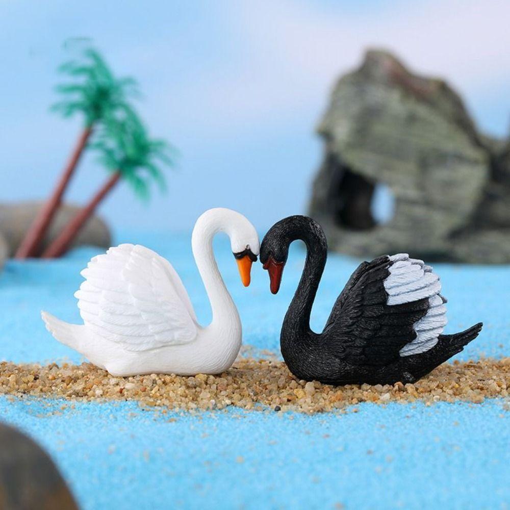 Craft Goose Model Cute Lover Swan Ornaments Cartoon Swan Miniatures Home Decor