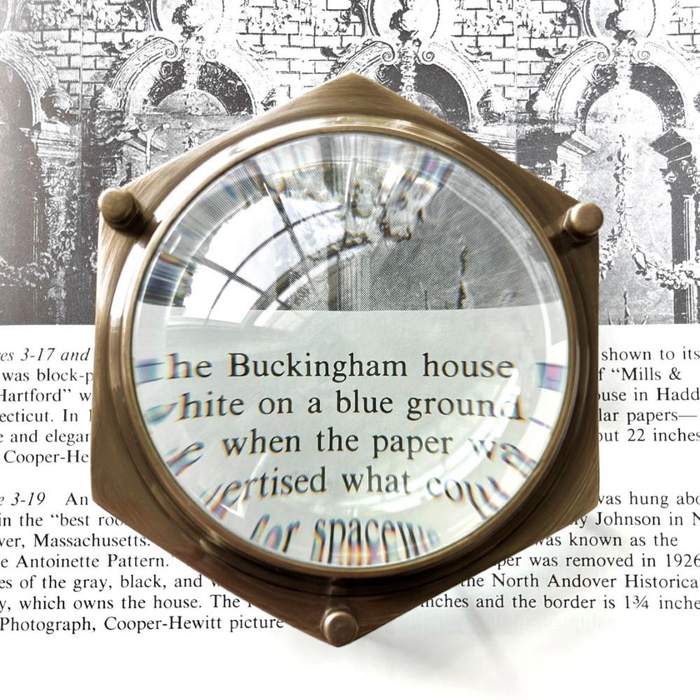 Антикварная настольная лупа Винтажная линза для чтения карт Латунная складная