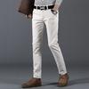 Мужские весенние эластичные брюки цвета хаки из хлопка в деловом стиле