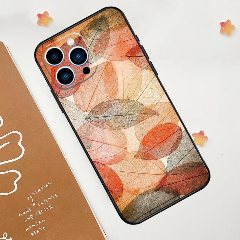 Красочный чехол с листьями для iPhone 17 Pro Max 14 13 12 11 15 16 Pro Max mini 16 Plus 16e 17 Air Funda