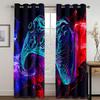 Modern Play Game Controller Gamepad Boy Cool Window Curtains Drapes for Kids Bedroom Living Room Kitchen Door Home Decor 2Pieces