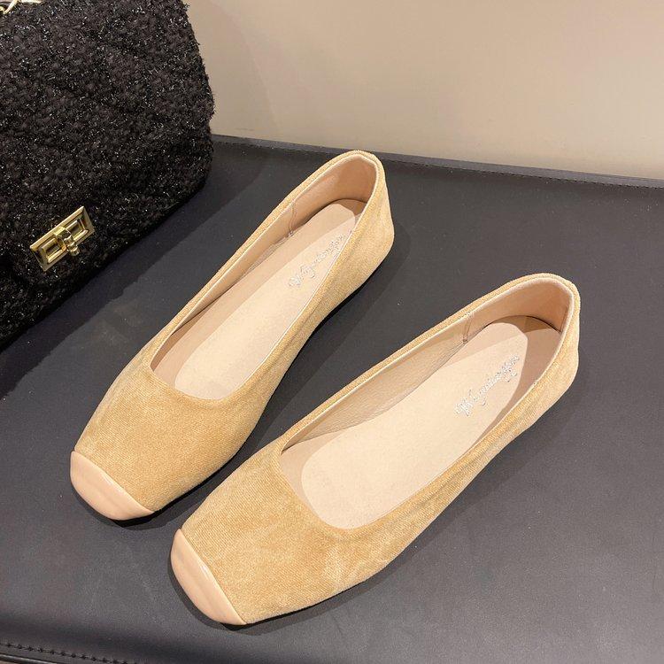 Туфли Fairy нежные одинарные туфли замшевые с мелким горлом весна 2025 новые мягкие плоские подошвы одна педаль универсальные туфли Doudou женские