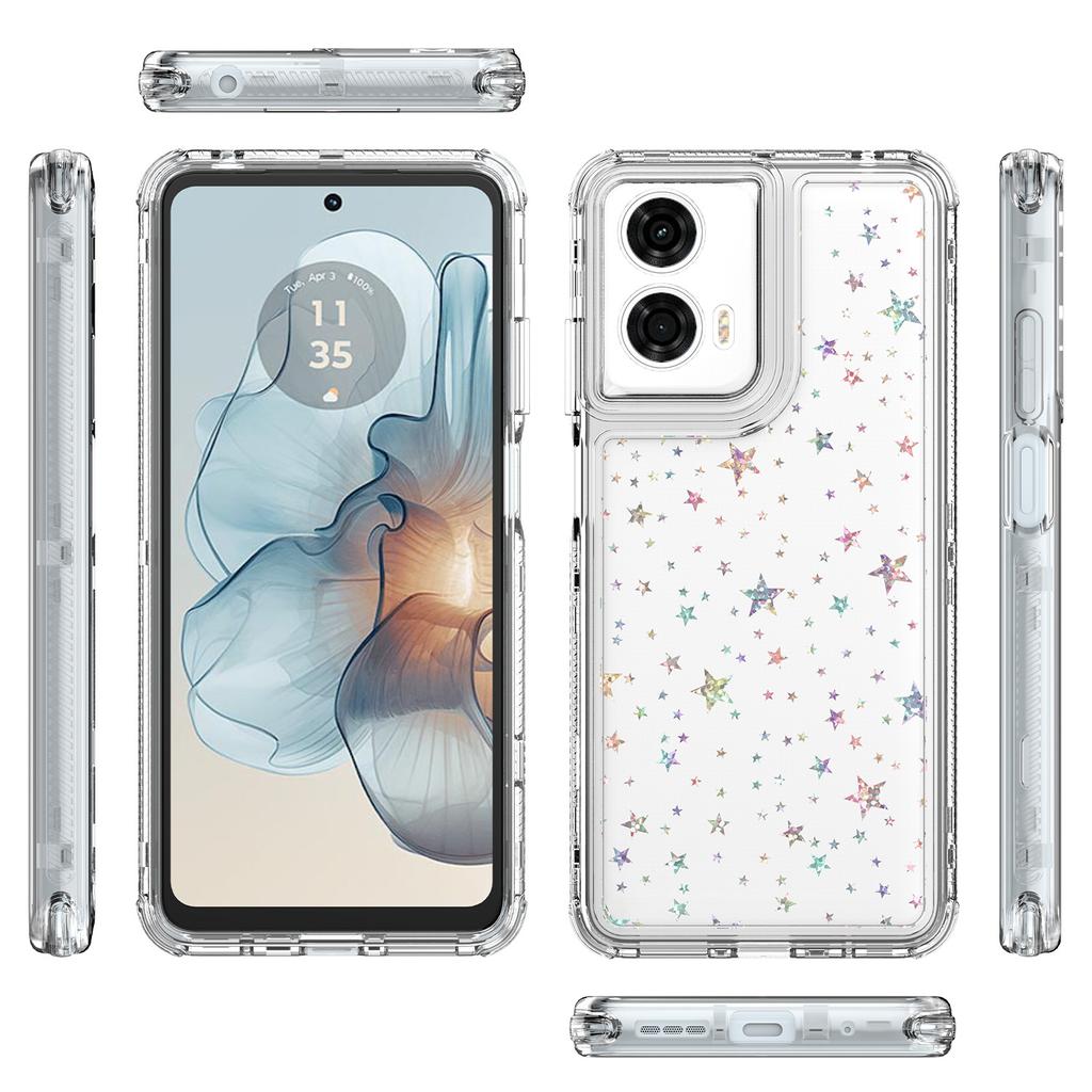 Для Motorola Moto G24 Power Чехол Точные вырезы Акриловый ТПУ Прозрачный чехол для телефона с пленкой с лазерной печатью