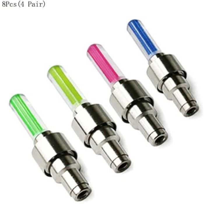 Набор из 8 светящихся светодиодных колпачков для велосипедных колес