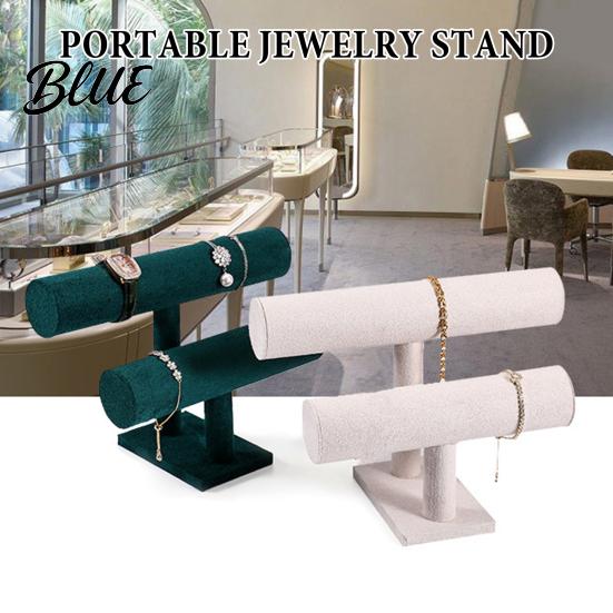 Decorative Jewelry Rack Double-Tier Bracelet Stand Watch Display Horizontal Desktop