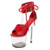 Woman's Shose High Heel PU Fish Toe Stiletto Sexy Transparent Waterproof High Super Sandals 1986 Series 20cm Heel 10cm Platforjavascript:m LFD